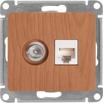 Розетка компьютерная встраиваемая Systeme Electric Glossa RJ45 цвет дуб