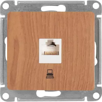 Розетка компьютерная встраиваемая Systeme Electric Glossa RJ45 cat 5E цвет дуб