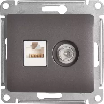 Розетка компьютерная встраиваемая Systeme Electric Glossa RJ45 цвет графитовый