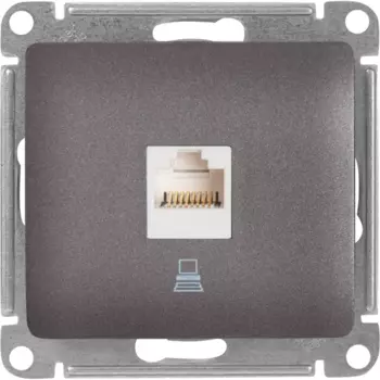 Розетка компьютерная встраиваемая Systeme Electric Glossa RJ45 cat 5E цвет графитовый