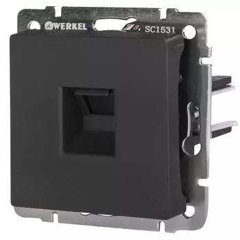 Розетка компьютерная встраиваемая Werkel RJ45, цвет черный