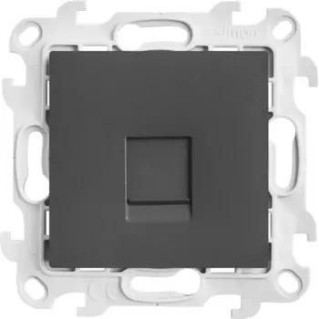 Розетка компьютерная встраиваемый Simon 24 RJ45 без заземления со шторкой цвет графит