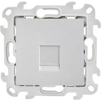 Розетка компьютерная встраиваемый Simon 24 RJ45 без заземления со шторкой цвет алюминий