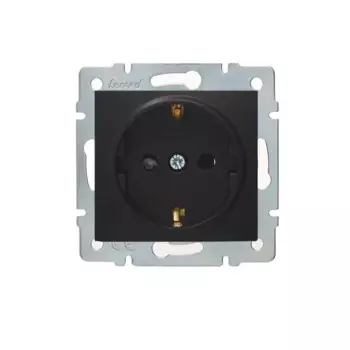 Розетка Lezard Karina с защитой от детей цвет черный бархат