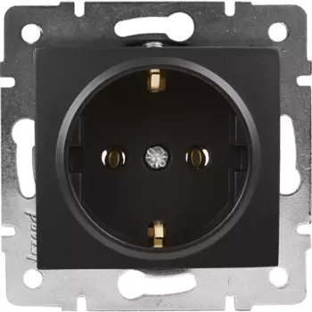 Розетка Lezard Karina с заземлением цвет черный бархат