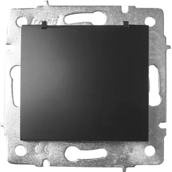 Розетка Lezard Karina с заземлением с крышкой цвет черный бархат