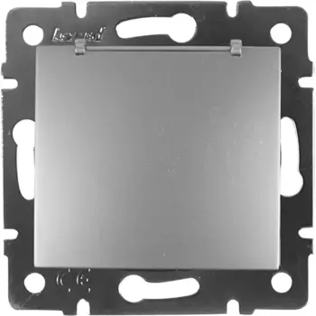 Розетка Lezard Karina с заземлением с крышкой цвет матовый серый