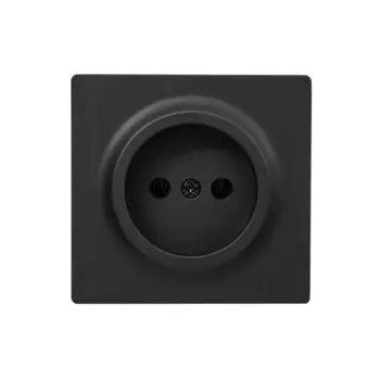 Розетка накладная Lezard Leto без заземления цвет черный бархат