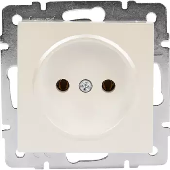 Розетка Lezard Vesna без заземления цвет жемчужный белый перламутровый