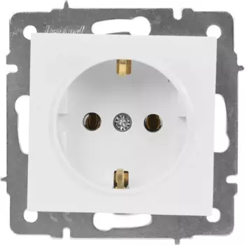 Розетка Lezard Vesna с заземлением цвет белый