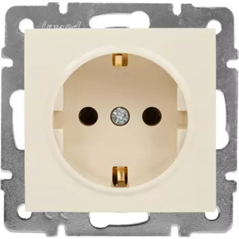 Розетка Lezard Vesna с заземлением цвет кремовый