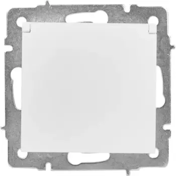 Розетка Lezard Vesna с заземлением с крышкой цвет белый