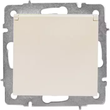 Розетка Lezard Vesna с заземлением с крышкой цвет жемчужный белый перламутровый