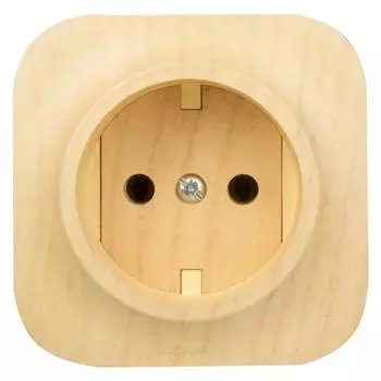 Розетка без заземления - Legrand Quteo - без шторок IP20 16А 250В винтовые зажимы накладной монтаж - дерево