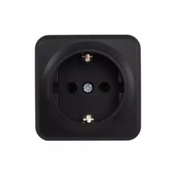 Розетка накладная Lexman First с заземлением цвет черный