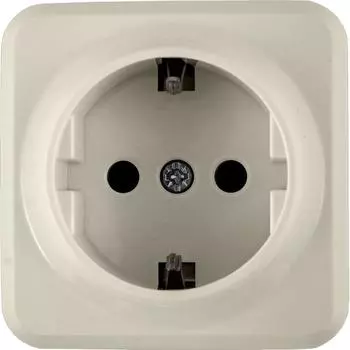 Розетка накладная Lexman First с заземлением, цвет бежевый