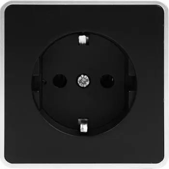 Розетка накладная Werkel Gallant с заземлением цвет чёрный с серебром