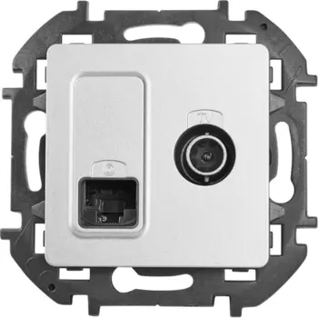 Розетка двойная TV+RJ45 категория 5e UTP - Lexman Lilian - алюминий