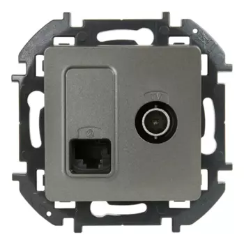 Розетка двойная TV+RJ45 категория 5e UTP - Lexman Lilian - титан