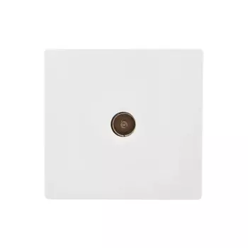 Розетка телевизионная оконечная Lezard Leto без заземления цвет белый