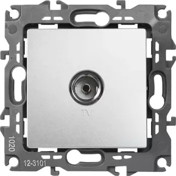 Розетка телевизионная встраиваемая Эра 12-3101-03 без заземлением цвет серый