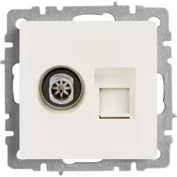 Розетка TV двойная встраиваемая IEK Brite РТВ/РК12-БрБ RJ45 цвет белый