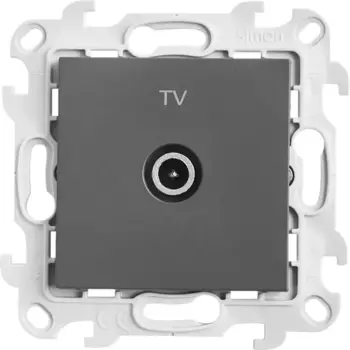 Розетка TV оконечная встраиваемый Simon 24 без заземления цвет графит