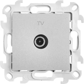 Розетка TV оконечная встраиваемый Simon 24 без заземления цвет алюминий