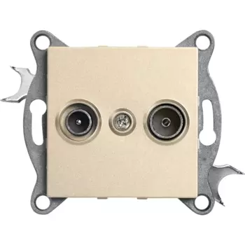 Розетка TV встраиваемая Gusi Electric без заземления цвет шампань