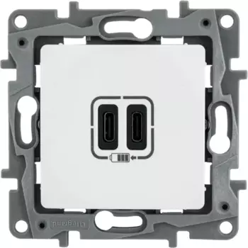Зарядное устройство USB тип С / тип С - Legrand Etika - 3000мА 15Вт - белый