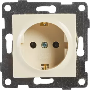 Розетка встраиваемая Gusi Electric Ugra с заземлением цвет бежевый