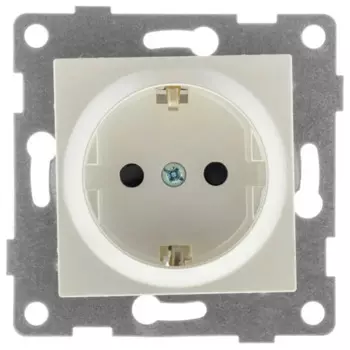 Розетка встраиваемая Gusi Electric Ugra с заземлением цвет жемчуг