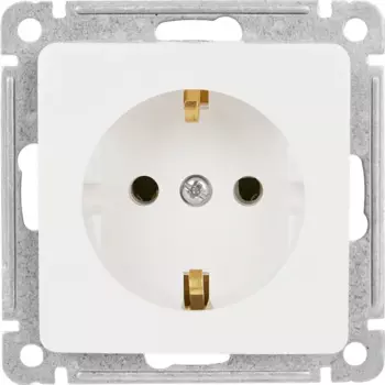 Розетка встраиваемая Hegel Мастер с заземлением цвет белый