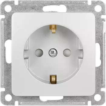 Розетка встраиваемая Hegel Мастер с заземлением со шторками цвет серебро