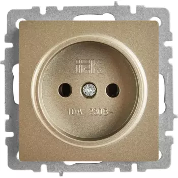 Розетка встраиваемая IEK Brite РС10-1-0-БрШ без заземления цвет шампань