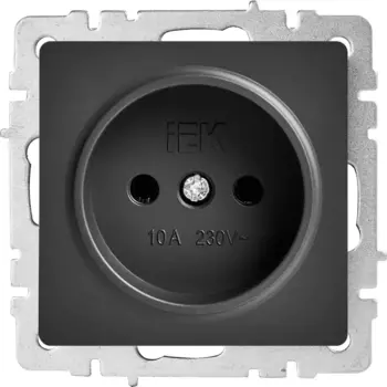 Розетка встраиваемая IEK Brite РС11-1-0-БрГ с заземлением цвет графит