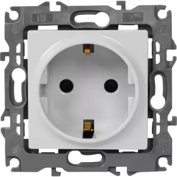 Розетка встраиваемая Эра 12-2101-01 с заземлением цвет белый