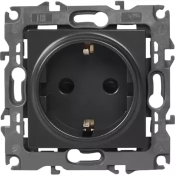 Розетка встраиваемая Эра 12-2101-05 с заземлением цвет черный