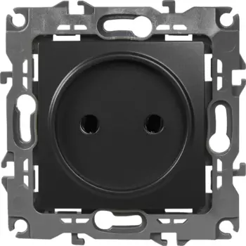 Розетка встраиваемая Эра 12-2105-05 без заземлением цвет черный