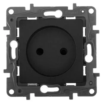 Розетка без заземления - Legrand Etika - со шторками 16А 250В винтовые зажимы - антрацит