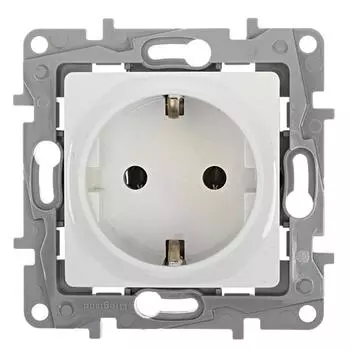 Розетка с заземлением - Legrand Etika - без шторок 16А 250В винтовые зажимы - слоновая кость