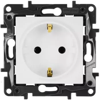 Розетка с заземлением - Legrand Structura - без шторок 16А 250В винтовые зажимы - белый