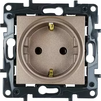 Розетка с заземлением - Legrand Structura - без шторок 16А 250В винтовые зажимы - шампань