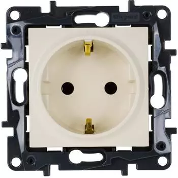 Розетка с заземлением - Legrand Structura - без шторок 16А 250В винтовые зажимы - слоновая кость
