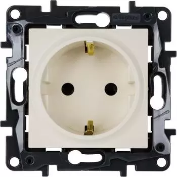 Розетка с заземлением - Legrand Structura - со шторками 16А 250В винтовые зажимы - слоновая кость
