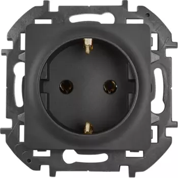 Розетка с заземлением - Lexman Lilian - без шторок 16А 250В винтовые зажимы - антрацит