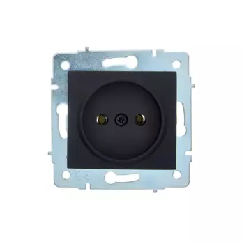 Розетка встраиваемая Lezard Asti без заземления цвет черный бархат