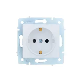 Розетка встраиваемая Lezard Asti без заземления со шторками цвет белый