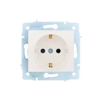 Розетка встраиваемая Lezard Asti без заземления со шторками цвет кремовый