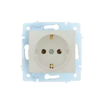 Розетка встраиваемая Lezard Asti с заземлением цвет кремовый